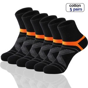 Herrstrumpor hög kvalitet 5 par bomulls svart sport avslappnad sommar andningsbar manlig sock sokken size38-45 220924