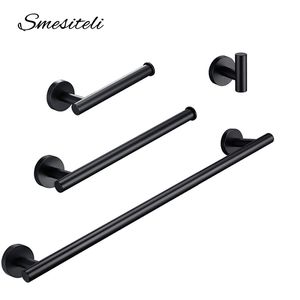 Handtuchhalter Badezimmerzubehör Hardware-Set Robe Hook Rail Bar RackRound Schwarz Gold Edelstahl Regal Seidenpapierhalter DIY 220924