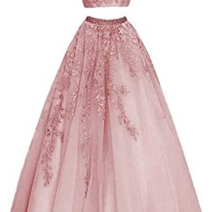 Платья для вечеринок Angelsbridep 2 куски выпускные платья Vestidos de Festa Sexy High Seck Applique Forally Formal Princess Party Howns 220923