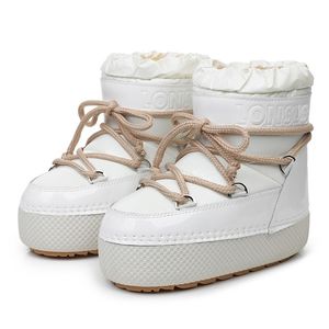 Botas à prova d'água plataforma neve para mulheres inverno botas de pelúcia antiderrapantes sapatos acolchoados de algodão espaço mulher 220924