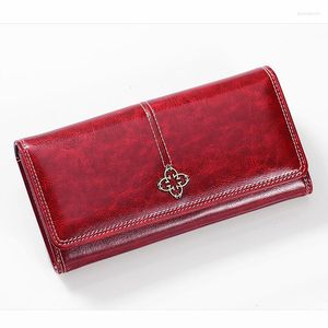 Portfele damski portfel skórzany duża pojemność torebka zamek błyskawiczna wielofunkcyjna torba telefoniczna