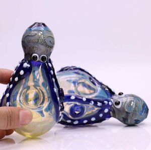 Octopus Glass Pipe Blue Glass Smoking Pipes Hookah Spoon Pipes Heady Tobacco Hand Pipe Wholesale China