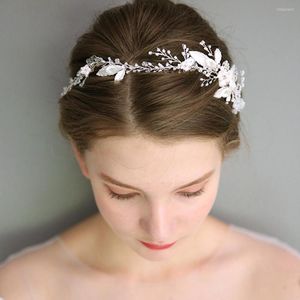 Headpieces Flower In Hair Bridal Wreath With Ribbon Crystal Decorated Hairband Accessories Gift To Girls Gländers Communion