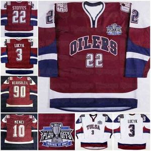 Maglie da hockey Gla Vintage Luke Lucyk Tulsa Oilers 22 Maglia Steffes Ryan Menei 90 Beausoleil 11 Battaglia Personalizza qualsiasi numero e nome