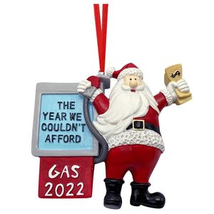 2022 DIY Weihnachtsdekorationen Benzin Ornamente Beschreibbarer Weihnachtsmann Anhänger Harz Home Party Außerhalb Geschenke für Familie Freunde auf dem Luftweg A12