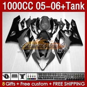 Injection Mold Fairings & Tank For SUZUKI GSXR 1000 CC K5 GSX-R1000 05-06 Bodywork 157No.102 GSXR-1000 GSXR1000 2005 2006 GSX R1000 1000CC 05 06 OEM Fairing grey glossy