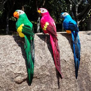 Decorações de jardim Papagaio de simulação criativo de 45cm sobre a parede decoração de pássaro decoração de penas de espuma de espuma de espuma de ornamento de animais decoração
