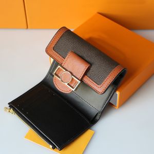 Klassisk bokstavspänne designer plånböcker unisex folding purses gamla blommor mönster mynt fickväska med taggar