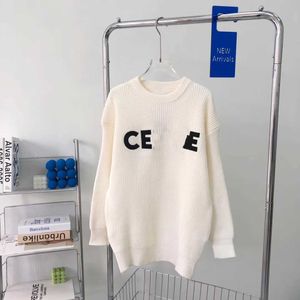 Women's Sweaters Autumn and winter embroidery soft waxy women's round neck sweater casual loose upper body temperament