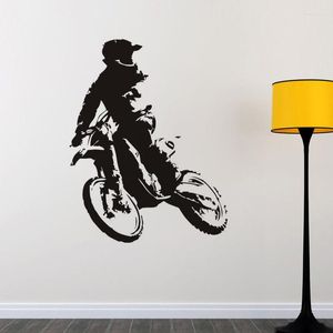 Adesivos de parede cool driver motocicleta decalque decoração de casa sala de estar diy arte removível