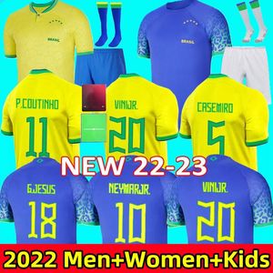 2022 бразильские футбольные майки G. JESUS COUTINHO чемпионат мира NERES VINI JR Brasil Camiseta de futbol PAQUETA BRUNO FIRMINO CASEMIRO T. SILVA PELE 22 23 футбольная рубашка детский комплект