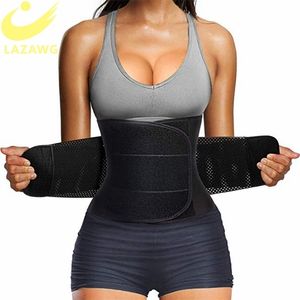 Midja mage shaper lazawg kvinnliga tränare bälte kontroll cincher trimmer bastu svett träning bälte slim magband sport 220922