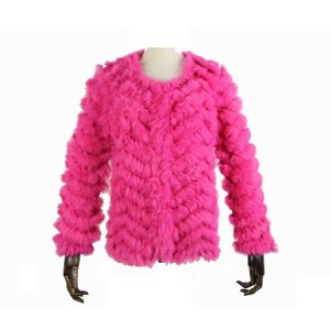 Kadınlar kürk sahte varış kadınlar gerçek örgü tavşan ceket kış giysi sıcak bej dış giyim 220926