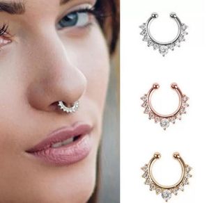 С-образное носовое кольцо из нержавеющей стали Непроцветированные кольца с стерлингом серебряные украшения для женщин 6 цветов