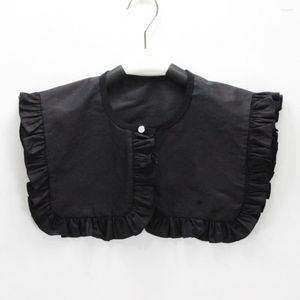 Bow Ties Sitonjwly Adult Cotton Fake Collar Shawl For Women Detachable Half Shirt Sweater Female False Black Wrap