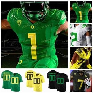 Sj NCAA College Oregon Ducks Justin Flowe Noah Sewell Marcus Mariota Travis Dye Jacob Breeland Custom Football Jerseys Green White Black Men