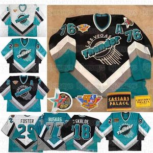 Gla Custom Vintage IHL Las Vegas Jersey Thunder 50th Anniversary 1994-95 Marc Habscheid 1990 Rhett Trombley 1995-96 Vladimir Tsyplakov 1994
