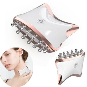 Ansiktsvårdsenheter EMS Microcurrent Guasha LED Light Neck Body Lifting Anti-Wrinkle Beauty Head Relaxation Massager Skin Rejuvenation Device 220922