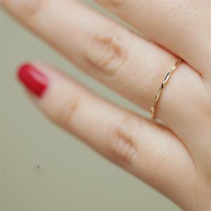 Кластерные кольца свадьба Goldtutu 14K Сплошное золото тонкое укладку изящные минималистские минималистские блюда невеста 220922