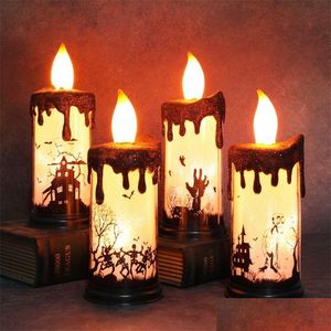 Party Decoration Party Decoration Halloween Candle Light Props Horror Led Electronic Castle Skeleton Ghost Hand Dress Up 220 BDESYBAG DHD94