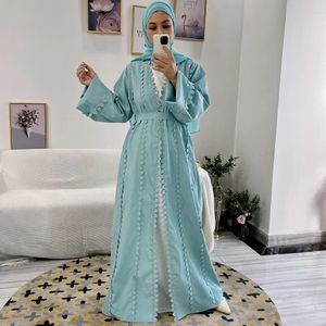 Muslim Abaya Special Occasion Dresses Suit Women's Fashion Wrap Dress Open Abayas Dress Splice Trend Design Solid party LSM530