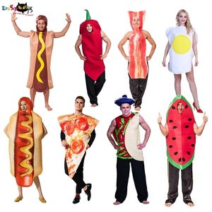 Ocas￵es especiais Party de carnaval Fun￧￣o engra￧ada Cosplay Costume de Halloween para adultos Fam￭lia Fam￭lia Dres Vestido de C￣o Pizza Pizza Holiday Crian￧as 220922