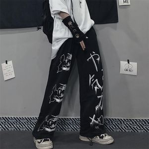Herrbyxor aolamegs anime sweatpants m￤n kvinnliga japanska koreanska gotiska retro hip hop streetwear casual wide ben jogging byxor man 220924