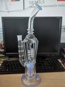 12,5 -Zoll -Einfrierbarer Bong Recycler Dab Rigs Big Glass Water Pipes Tabakrohr mit 14mm Knaller