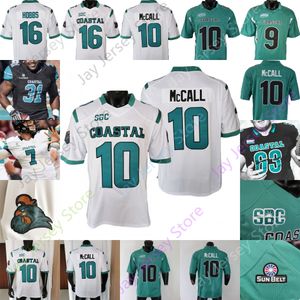 College Coastal Carolina Chanticleers Football Jersey Grayson McCall Reese White Beasley Mobley Pinckney Killen Jenkins Boykin Brown Stewart Bruce Clark Likely