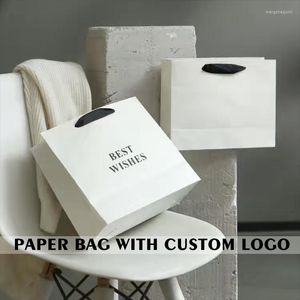 Geschenkverpackung, individuelle Logo-Tasche für Kleidung, Bücher, Verpackung, Papiertüten mit Griffen, kleine Unternehmen, personalisiert 22091501