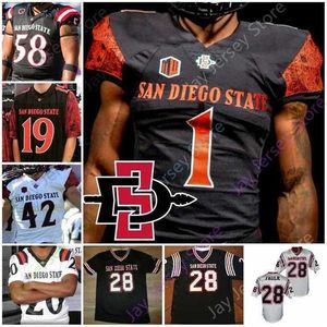 Mitch Custom San Diego State Aztecs Football Jersey NCAA College Chance Chase Jasmin Keshawn Banks Rashaad Penny 28 Marshall Faulk Ryan Agnew