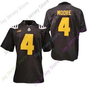 Mitch 2020 New NCAA Purdue Boilermakers Jerseys 4 Rondale Moore College Football Jersey Black White Size Youth Adult