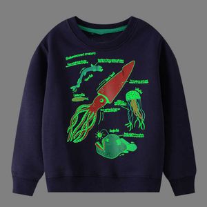 Kakrak Maven Sweatshirt Bebek Erkekler Aydınlık Giysiler İlkbahar ve Sonbahar Moda Okyanus Yaratıkları Çocuklar İçin Tops 2 7 Yıl 220924