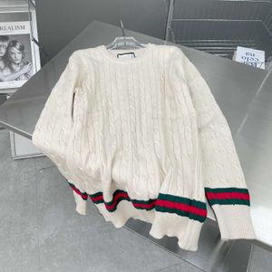 Malhas femininas tees outono suéter de inverno contraste a cor frita com torção de torção pulôver solto lento eólico masculino e feminino de fundo