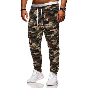 Calças de camuflagem homens soltos plus size tether tether cintura calça casual