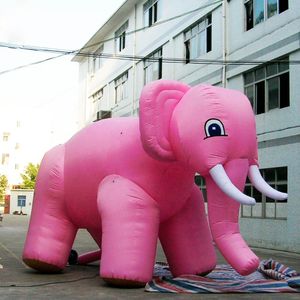 Atacado evento gigante inflável elefante rosa mascote animal decoração modelo de desenho animado para festa em clube publicidade