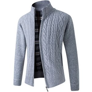 Mens Sweaters Sonbahar Kış Sıcak Fermuarı Hardigan Adam Gündelik Örgü Sweatcoat Erkek giysi 220923