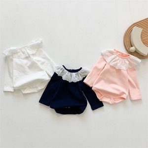 Baby Girl Rompers Długie rękawy ubrania dla dziewcząt koronkowe nowonarodzone Jumpsuits Dziewczyny kombinezon 100% bawełny chłopców romper 20220926 e3