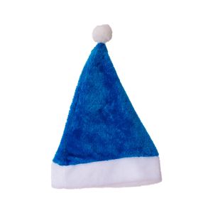 Santa Hat for Adults Christmas Hat Traditional Blue and White Plush for New Year Festive Holiday Party XBJK2209