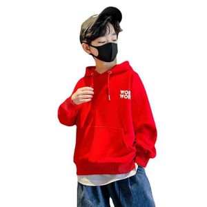 Pullover Boys Clothes Outwear Spring Autumn Fashion Sweatshirts Teenage Clothing Letter Print Hooded Casual Tops 8 10 12 14 Yrs 220924