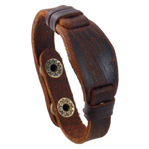 Läder Bangle Manschettknapp Justerbar armband Wristand för män Kvinnor Fashion Jewelry