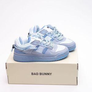 Forum Buckle Low Bad Bunny Кроссовки Синие Мужчины Женщины Оттеночные кроссовки Кроссовки с коробкой Баскетбольные кроссовки Синие белые спортивные кроссовки «Горлица»