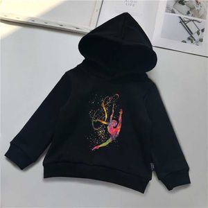 Pullover Gymnastics Art Kids Cotton Cotton Hoodies Watercolor Gymnastics Sweatshirt Long Sleeve Children Gym Gym Clother Boysgirl Kids Tops 220924