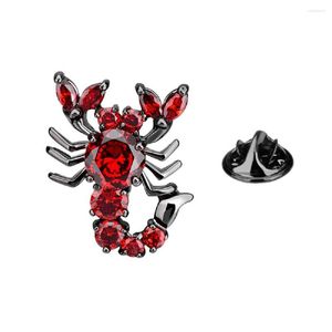 Spille SAVOYSHI strass per uomo Zircone rosso Scorpione Spille Distintivi Gioielli di marca Moda Animali Spille Accessori