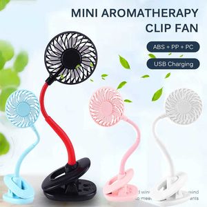 Electric Fans Bendable Car Seat Clip Usb Charging Small Mute Desktop Baby Stroller Summer Cooling T220924