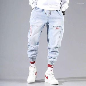 Mäns jeans herrar streetwear hip hop last byxor mäns elastiska Harun -joggar på hösten och våren män klädmens