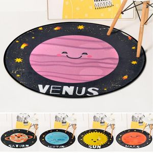 Carpets Cartoon Planet Carpet Round Baby Climbing Mat Kids Room Floor Rug Bedroom Decorative Children Play Tent Area