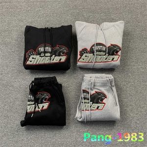 Erkek Eşofman FW Trapstar Hoodie Takım Elbise Erkek Kadın Kırmızı Siyah Kaplan Kafası Havlu İşlemeli Kapüşonlu Sweatshirt Peluş 220.924