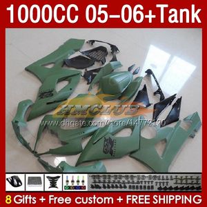 Injection Mold Fairings For SUZUKI GSXR 1000 CC 1000CC K5 05-06 Bodywork 157No.98 GSXR-1000 GSX R1000 GSXR1000 05 06 GSX-R1000 2005 2006 OEM Fairing & Tank matte green