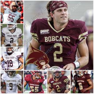 Футбольные майки Texas State Bobcats Football Jersey NCAA College Layne Hatcher Hill Ashtyn Hawkins Sione Tupou Rodgers Bell Morris Harris Brown Ortega-Jones